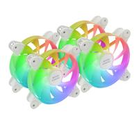 Mars Gaming MF-4A Kit 4 ventole 120mm ARGB Rainbow Doppio connettore 5V 3pin Bianco
