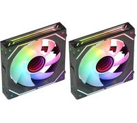 Mars Gaming MF-LINKFINITY Nero, Ventola Modulare PWM 120mm, Sistema di Connessione LINKFINITY, Illuminazione Infinity Mirror ARGB 360°, Ultra-silenzioso 12dB (Confezione da 2)