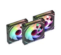 Mars Gaming MF-LINKFINITYKIT Nero, Kit 3x Ventole Modulari PWM 120mm, Sistema di Connessione LINKFINITY, Illuminazione Infinity Mirror ARGB 360° e Controller ARGB, Ultra-silenzioso 12dB