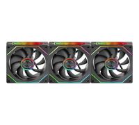 Mars Gaming MF-LINKFINITYKIT2, Kit 3 Ventole Modulare PWM 12cm, Illuminazione ARGB Infinity Mirror, Sistema Modulare LINKFINITY, Connessione Magnetica, Configurazione Flessibile 2+1 Senza Cavi, Nero