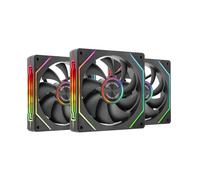 Mars Gaming MF-LINKFINITYKIT2, Kit 3 Ventole Modulare PWM 12cm, Illuminazione ARGB Infinity Mirror, Sistema Modulare LINKFINITY, Connessione Magnetica, Configurazione Flessibile 2+1 Senza Cavi, Nero