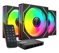 MARSGAMING MF-3A, Kit 3x Ventole FDB Ultra Silenziose 120mm, Illuminazione ARGB Rainbow 360° Senza Cornice, Ventole 3in1 Compatibilità Completa, Doppio Connettore Maschio + Femmina, Nero