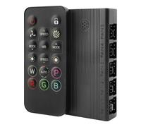 Mars Gaming MF-HUB, Hub di Controllo Ventole PWM, Controller di Velocità fino a 10x Ventole e Illuminazione ARGB fino a 10x Dispositivi, Telecomando, Compatibilità Totale ARGB, Nero