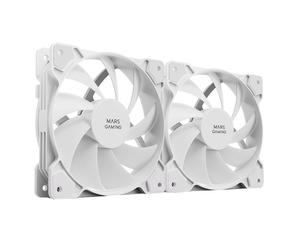 Mars Gaming MFPROX2W Set di 2 ventole bianche da 120 mm