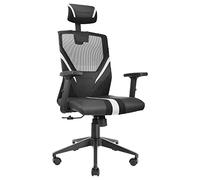 Mars Gaming MGC-ERGO Bianco, Sedia Gaming Egonomica, Rete Traspirante, Supporto Cervicale e Lombare Regolabile + Braccioli