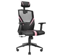 Mars Gaming MGC-ERGO Rosa, Sedia Gaming Egonomica, Rete Traspirante, Supporto Cervicale e Lombare Regolabile + Braccioli
