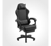 Mars Gaming MGC-X, Sedia Gaming Ergonomica, Similpelle, Schienale Reclinabile e Altezza Regolabile, Braccioli Dinamici, Cuscino Cervicale e Lombare, Sedia da Ufficio Poggiapiedi Estensibile, Nero