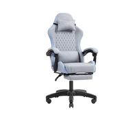 Mars Gaming MGC-X, Sedia Gaming Ergonomica, Tessuto Traspirante, Schienale Reclinabile e Altezza Regolabile, Braccioli Dinamici, Cuscino Cervicale e Lombare, Sedia Poggiapiedi Estensibile, Blu