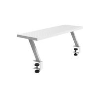 Mars Gaming MGDS, Supporto Rialzato Monitor, Solleva Monitor 17cm, Supporto Scrivania Ergonomico Acciaio, Ripiano Fibra di Carbonio 60x20cm, Supporto Schermi Scrivanie da 10 a 33mm Spessore, Bianco
