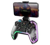 MARS GAMING MGP-BT2, Gamepad Bluetooth 5.0, RGB Neon, Supporto Universale Smartphone fino a 7", Funzione Turbo, Vibrazione Aptica, Grilletti Analogici, Macro, Connessione Doppia, Multipiattaforma