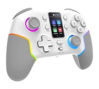 Mars Gaming MGP-V3, Gamepad Wireless ARGB, Tripla Connessione Bluetooth 5.0/2.4GPRO / Cavo, Schermo LCD a Colori, Joystick e Grilletto Hall Effect, Switch|Switch 2|PC|Android|iOS 13.0+, Bianco
