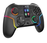 Mars Gaming MGP-V3, Gamepad Wireless ARGB, Tripla Connessione Bluetooth 5.0/2.4GPRO / Cavo, Schermo LCD a Colori, Joystick e Grilletto Hall Effect, Switch|Switch 2|PC|Android|iOS 13.0+, Nero