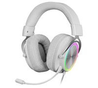 Mars Gaming MH-FORGE Cuffie Gaming Driver 50mm Next-gen | Cuscinetti Quick-Swap Pelle-AIR, Microfono Rimovibile, Anello FRGB Rainbow, Struttura Acciaio Rinforzato, Jack 3.5mm, Bianco