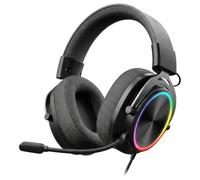 Mars Gaming MH-FORGE Cuffie Gaming Driver 50mm Next-gen | Cuscinetti Quick-Swap Pelle e AIR, Microfono Rimovibile, Anello FRGB Rainbow, Struttura Acciaio Rinforzato, Jack 3.5mm, Nero