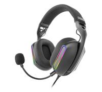Mars Gaming MH-PRO, Cuffie Gaming ARGB Flow, Audio Surround, Cuscinetti AIR 3D, Microfono, PS4, PS5, XBOX ONE, XBOX SERIES X-S, Switch, Switch 2, Windows, Mac, Smartphone e Tablet, Nero