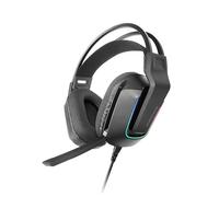 Mars Gaming MH-STRIKE, Cuffie Gaming FRGB Rainbow, Design Ergonomico, Driver al Neodimio da 50 mm, Microfono Pieghevole, Controlli Integrati, Cuscinetti Air, Archetto Regolabile, Multiplatform, Nero