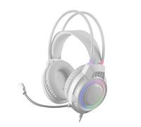 Mars Gaming MH124, Cuffie Gaming FRGB Rainbow, Design Ergonomico, Microfono Flessibile, Controllo del Volume, Cuffie Gaming, Windows, Linux, Mac, PS4, PS5, Xbox One, Xbox Series X|S, Switch, Bianco