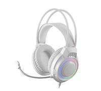 Mars Gaming MH124, Cuffie Gaming FRGB Rainbow, Design Ergonomico, Microfono Flessibile, Controllo del Volume, Windows, Linux, Mac, PS4, PS5, Xbox One, Xbox Series X|S, Switch, Switch 2, Bianco