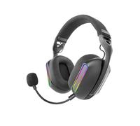 Mars Gaming MHW-PRO, Cuffie Gaming Wireless ARGB Flow, Suono Surround 3D 7.1, Bluetooth 5.3 + 2.4GHz + Jack 3.5mm, Design Ergonomico Ultralight, Doppio Microfono, Multiplatform, Nero