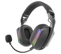 Mars Gaming MHW-PRO, Cuffie Gaming Wireless ARGB Flow, Suono Surround 3D 7.1, Bluetooth 5.3 + 2.4GHz + Jack 3.5mm, Design Ergonomico Ultralight, Doppio Microfono, Multiplatform, Nero