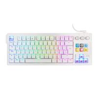 Mars Gaming MK-MASTER Tastiera Meccanica TKL 79 Tasti RGB Chroma Portoghese | SmartDeck LCD 6 Tasti e Supporto GIF, 3 Manopole, Switch Hot-Swap HAIMU RED Lineari Lubrificati, Gasket-Mount, 1000Hz, Bianco