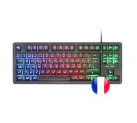 Mars Gaming MK023, Tastiera Gaming TKL, Tecnologia Ibrida H-Mech, Illuminazione FRGB Rainbow, Anti-ghosting, Compatibilità Universale, Nero, Lingua Francese