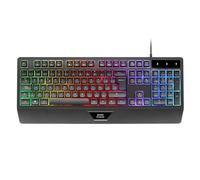Mars Gaming MK124, Tastiera Ergonomica H-Mech, Poggiapolsi Integrato, Illuminazione FRGB Rainbow, Tastiera Gaming Antighosting Avanzata, Tastiera PC Completa Multiplatforma, Lingua Spagnolo, Nero