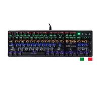 Mars Gaming MK4BR, Tastiera Meccanica Gaming Per PC, Switch MARRONE Outemu, Italiano, Retroilluminazione A 6 Colori, Anti-ghosting, 10 Effetti Di Luce, Flusso RGB Di Illuminazione Laterale, USB, Nero