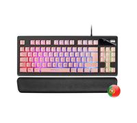 Mars Gaming MKAX Rosa, Tastiera Gaming TKL H-Mech, Gel Poggiapolsi, Layout PT