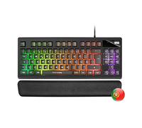 Mars Gaming MKAXPT TKL H-Mech Compact Tastiera, Illuminazione RGB 9 Effetti, Poggiapolsi in Gel, Nero, Lingua Portoghese