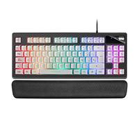 Mars Gaming MKAXWES Tastiera Compatta TKL H-Mech, Illuminazione RGB 9 Effetti, Poggiapolsi in Gel, Bianco, Lingua Spagnola