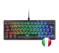MARSGAMING MKMINIPRO, Tastiera Meccanica Ultra-Compatta 60%, Switch Meccanici Hot-Swappable, Illuminazione RGB Chroma, Tastiera Gaming Antighosting, Multipiattaforma, Interruttore Blu, Italiano, Nero