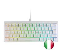 MARSGAMING MKMINIPRO, Tastiera Meccanica Ultra-Compatta 60%, Switch Meccanici Hot-Swappable, RGB Chroma, Tastiera Gaming Antighosting, Multipiattaforma, Interruttore Marrone, Italiano, Bianco