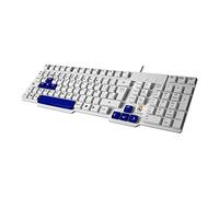 Mars Gaming MKRM, Real Madrid Gaming Tastiera, Antighosting, Bianco e Blu, Lingua Spagnola