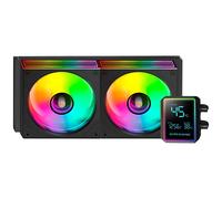 Mars Gaming ML-LCDPRO240 Raffreddamento Liquido AIO 500W TDP, Schermo LCD 2,8" Multimonitor, Pompa 4ª Gen Opti-Chamber con Base in Rame, 2× Ventole 120 mm ARGB Infinity Mirror, Nero