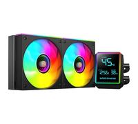 Mars Gaming ML-LCDPRO240 Raffreddamento Liquido AIO 500W TDP, Schermo LCD 2,8" Multimonitor, Pompa 4ª Gen Opti-Chamber con Base in Rame, 2× Ventole 120 mm ARGB Infinity Mirror, Nero