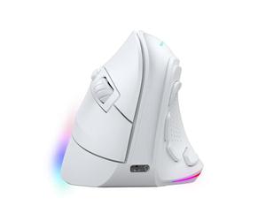 Mars Gaming MM-SK, Mouse Gaming Wireless Verticale, Design Ergonomico, Illuminazione RGB Chroma, Sensore Ottico Pixart 8400DPI, Switch Meccanici Huano, 9 Pulsanti Programmabili, Mouse Tri-Mode, Bianco