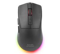 Mars Gaming MM-T3, Mouse Wireless Ultralight, Bluetooth 5.0 + 2.4 GHz + Cavo, Sensore Ottico PIXART PAW3104PRO 14400 DPI, Base di Ricarica Magnetica RGB, Switch Huano, Software di Controllo, Nero