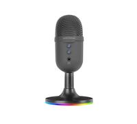 Mars Gaming MMIC-CX, Microfono da Studio Professionale, Design Compatto ARGB, Audio Alta Definizione, ENC Noise Cancel, Condensatore Cardioide, Mute, USB Plug&Play, Jack 3.5mm, Nero