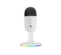 Mars Gaming MMIC-CX, Microfono Studio Professionale, Compatto ARGB, Alta Definizione, Cancellazione Rumore ENC, Condensatore Cardioide, Pulsante Mute, USB Plug&Play, Jack 3.5mm, Bianco