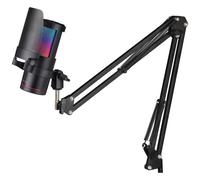 Mars Gaming MMIC-SC, Microfono Studio Professionale, Design ARGB Alta Gamma, Alta Definizione 192Khz 24-bit, Braccio Meccanico Omnidirezionale, Ghiera Controllo, Filtro Pop Rete Metallica, Nero