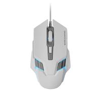 MARSGAMING MM024, Mouse Gaming RGB, Sensore Ottico 4000 DPI, Switch Meccanici Huano, RGB Flow, Regolazione On-the-fly 1200/2400 / 3200/4000 DPI, Compatibilità Multipiattaforma, Bianco