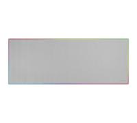 Mars Gaming MMP224, Tappetino Gaming XXL 880x330mm, Bordo Rainbow, Base Antiscivolo in Gomma Naturale, Superficie Nanotextile ad Alta Precisione, Tappetino Flessibile, Bianco