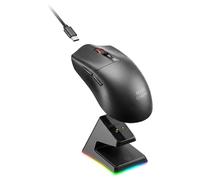 Mars Gaming MMW-ELITE, Mouse Wireless Gaming, Bluetooth 5.4 + 2.4GPRO + Cavo, Sensore Ottico PixArt PAW3311PRO 20000 DPI, Ultralight 69g, 6 Pulsanti, Schermo OLED, Base di Ricarica Magnetica RGB, Nero