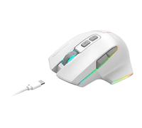 Mars Gaming MMW-VECTOR, Mouse Gaming Wireless Tri-mode, Bluetooth 5.4 + 2.4GPRO + Cavo USB-C, Sensore Ottico 12000 DPI, Switch HUANO, RGB Chroma, Autonomia fino a 70h, Software di Controllo, Bianco