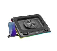 Mars Gaming MNBC-ULTRA, Base di Raffreddamento e Supporto, Ventola da 140mm, Tecnologia CoolCore Airflow, RGB Chroma, 5 Posizioni, Compatibilità Laptop fino a 18”, Supporto Smartphone, 4x USB-A, Nero