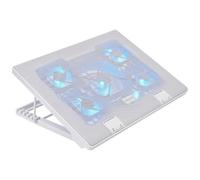 Mars Gaming MNBC2 Base Raffreddamento e Supporto per Portatili Fino a 17.3" | Illuminazione LED Blu, 5x Ventilatori UA5, Regolabile 6 Posizioni, Struttura Acciaio, Griglia Alluminio, 2x USB 2.0, Bianco