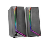 Mars Gaming MS72, Altoparlanti Gaming 15W, Illuminazione RGB Flow, 2 Driver Attivi, Chipset DSP, Connessione Plug&Play USB e Jack 3.5mm, Rotella Controllo Volume e Porta Audio per Cuffie, Nero