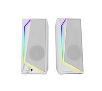 Mars Gaming MS72, Altoparlanti Gaming 15W, Illuminazione RGB Flow, 2 Driver Attivi, Chipset DSP, Connessione Plug&Play USB e Jack 3.5mm, Rotella Controllo Volume e Porta Audio per Cuffie, Bianco