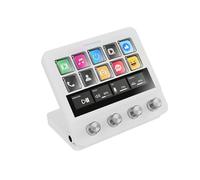 Mars Gaming MSD-PRO, Control Deck, 10 Tasti LCD e 4 Manopole Personalizzabili, Schermo Tattile Esteso Animato, Base Regolabile, Software di Controllo, Hub USB con 2x USB 3.0 + 1x USB-C, Bianco